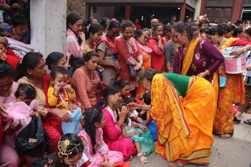 बनेपामा एक सय २३ वर्ष पूरानो ‘कन्या–पूजा’ यस वर्ष पनि गरिँदै