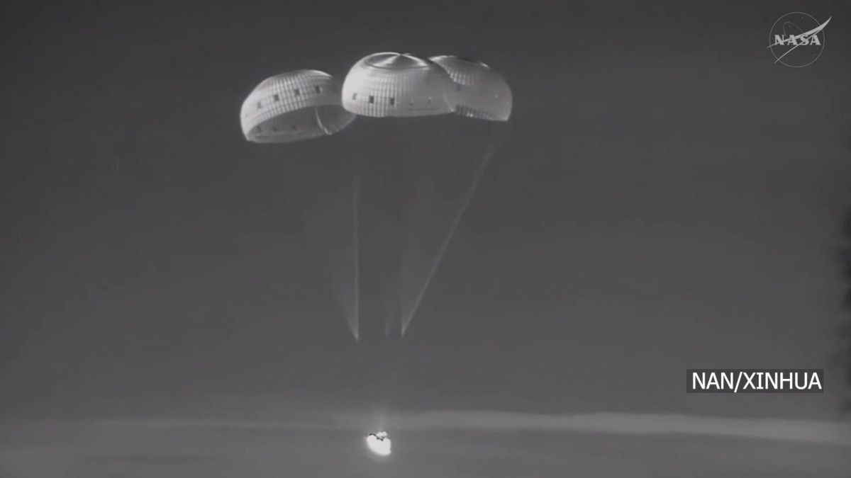 नासाको आर्टेमिस आइआइ दक्षिणी अमेरिकी क्यालिफोर्निया तटमा अवतरण