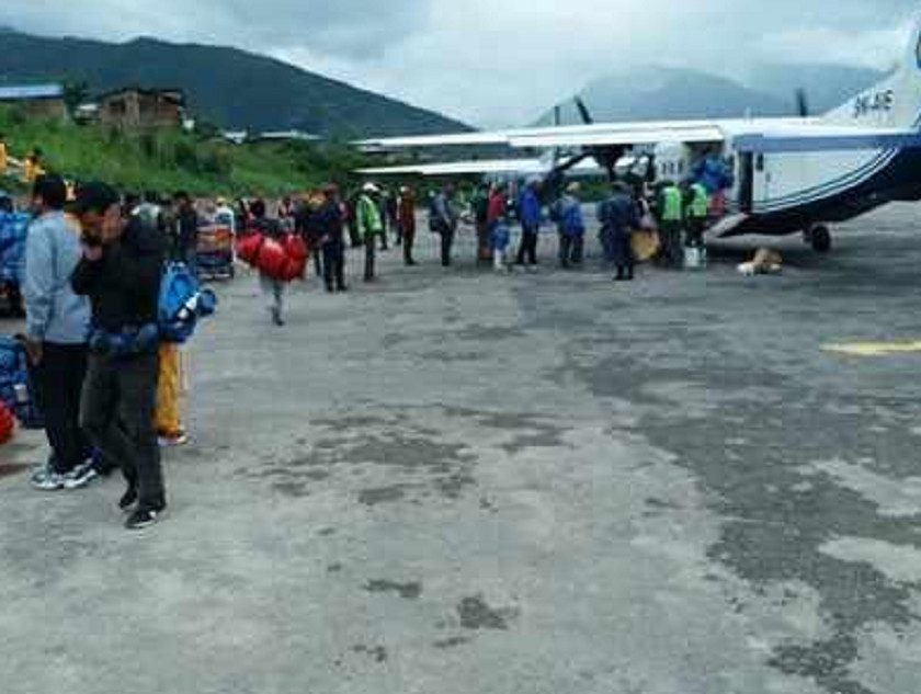 हुम्लामा एकै दिन १४ उडान, १५० विदेशी सिमकोट पुगे