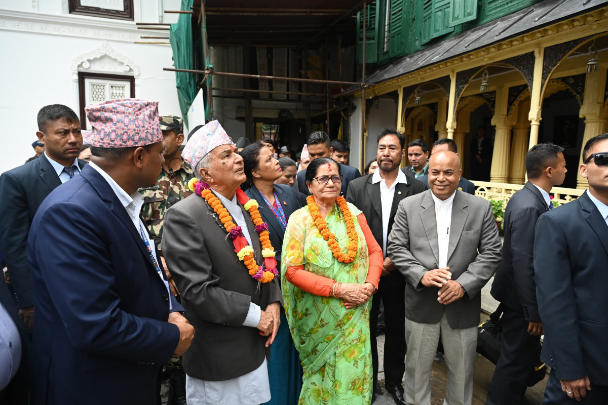राष्ट्रपति पौडेलद्वारा वसन्तपुर क्षेत्रमा रहेका सम्पदाहरुको अवलोकन