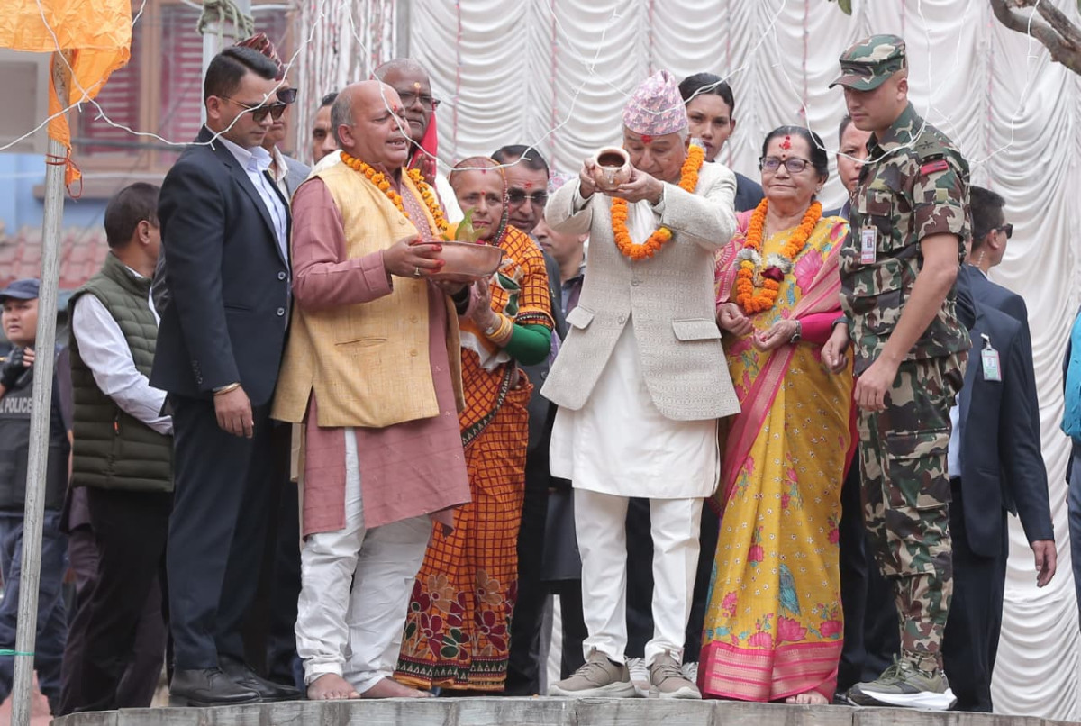 राष्ट्रपतिद्वारा सूर्यसहित छठी माताको पूजा आराधना