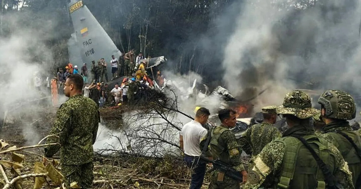 कोलम्बियामा सैन्य विमान दुर्घटना: मृतक संख्या ६६ पुग्यो