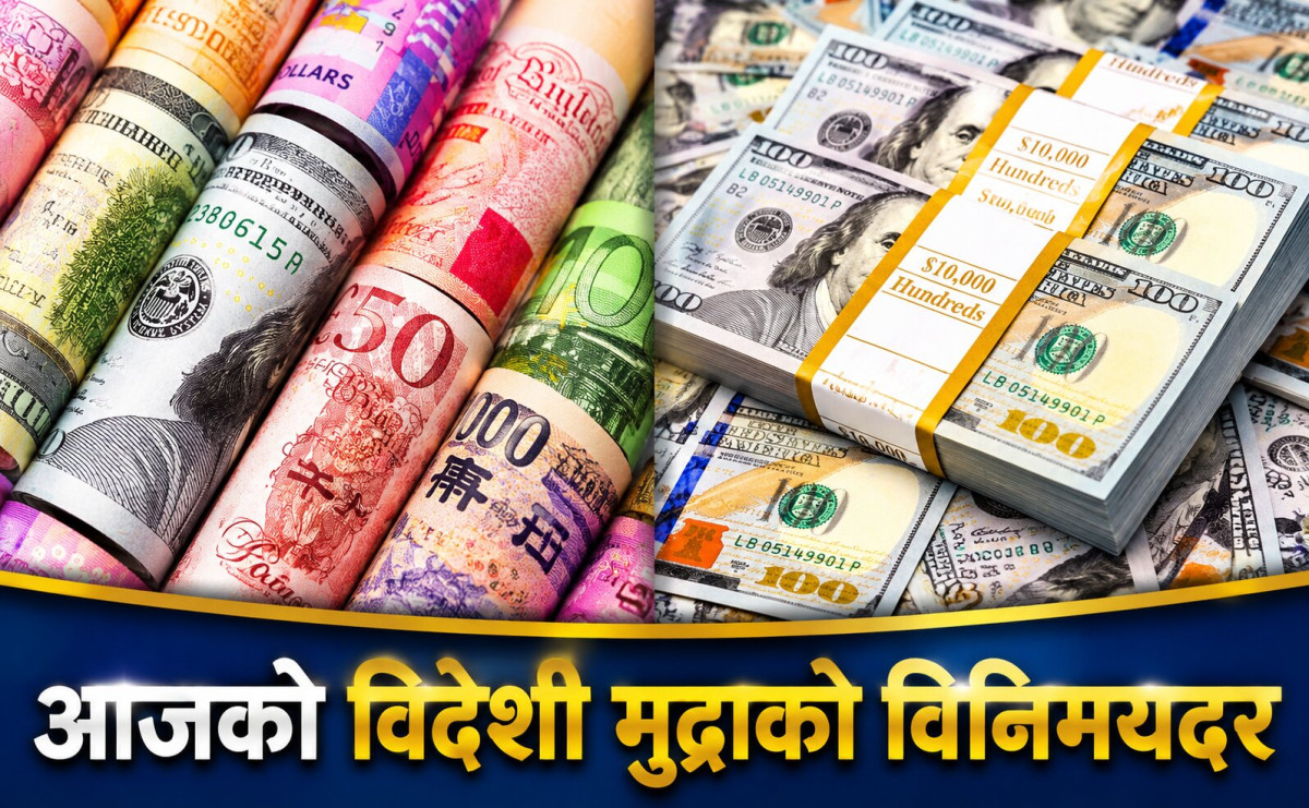 यस्तो छ आजको लागि विदेशी मुद्राको विनिमय दर