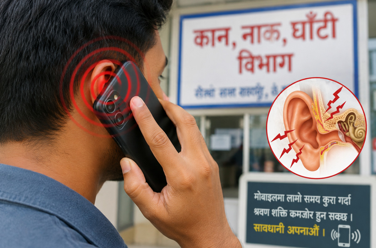 मोबाइलमा लामो कुरा गर्दा कानको जालीमा असर, श्रवण शक्ति कमजोर हुने जोखिम