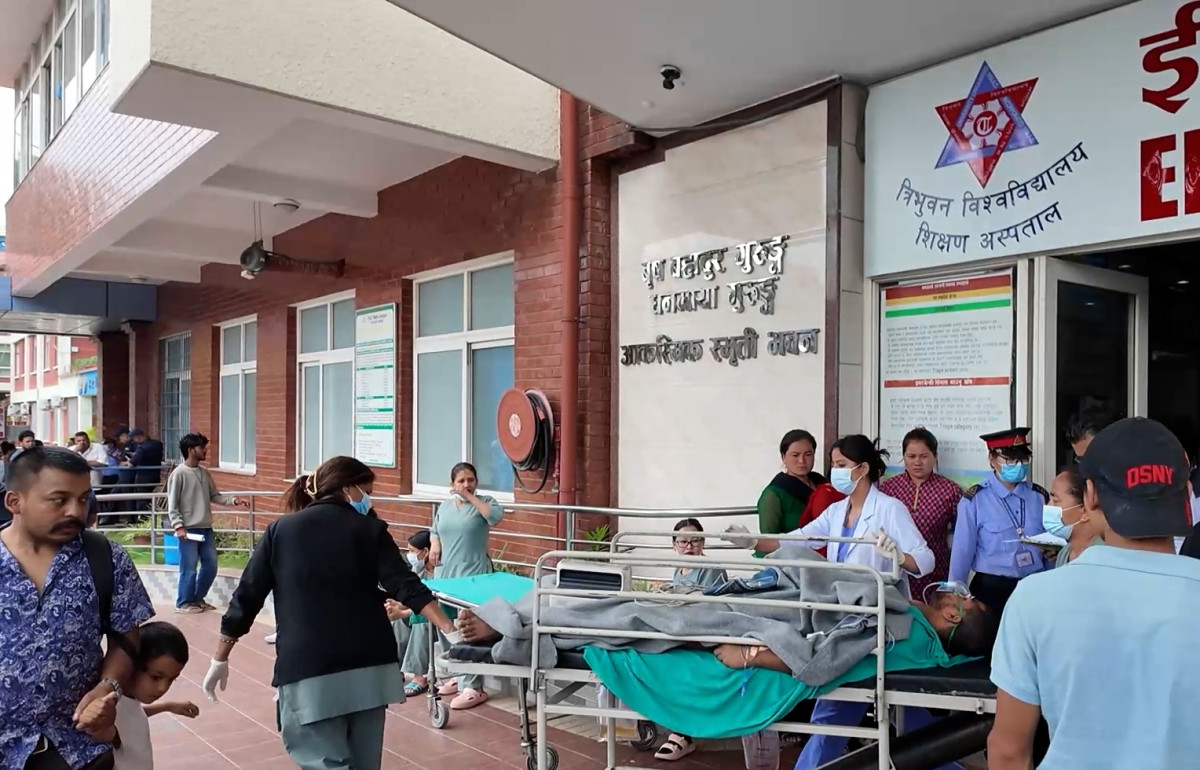 त्रिवि शिक्षण अस्पतालमा २४४ शव ल्याइयो, १६१ को अस्थायी व्यवस्थापन